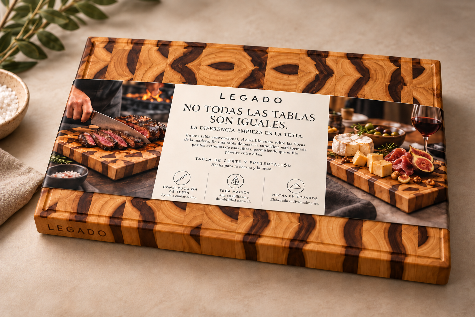 Tabla LEGADO de teca de testa